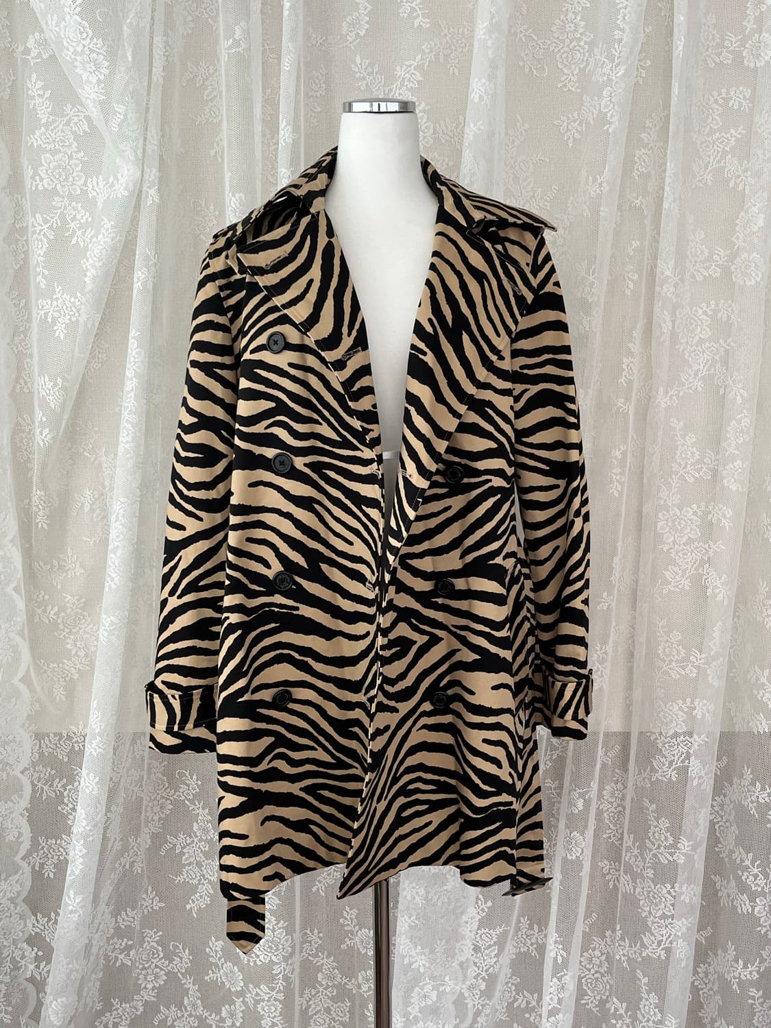 L) 로렌 랄프로렌 지브라 패턴 트렌치코트 베이지 상품이미지3