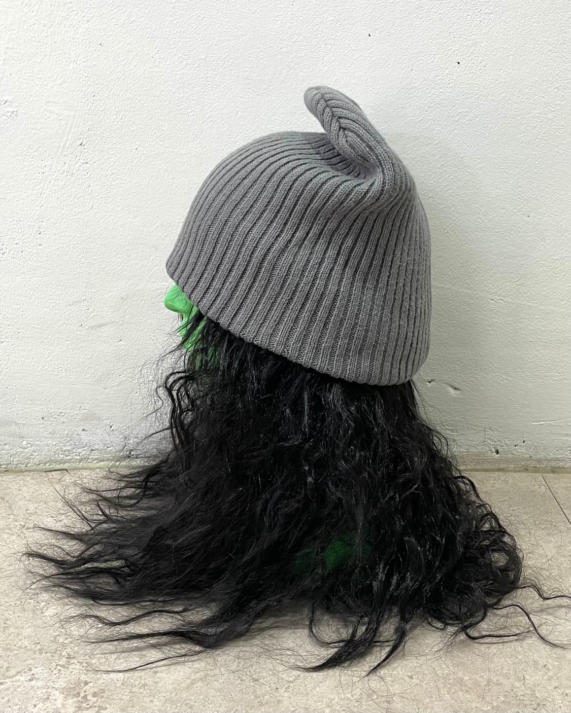 Grey Knit Big Beanie 상품이미지5