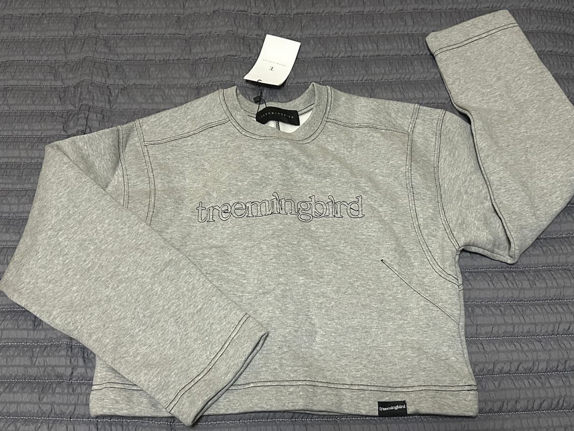 트리밍버드 stitched semi-cropped tee grey 맨투맨 상품이미지1