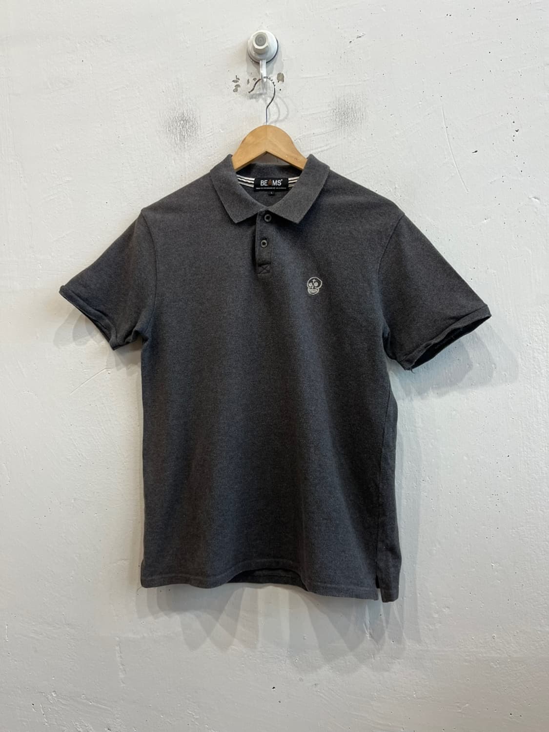 BEAMS 빔즈 스컬 로고 PK 카라티 상품이미지1