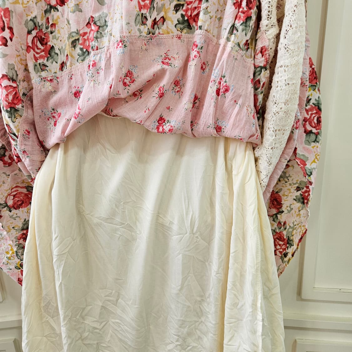 플라워 레이스 롱 원피스 핑크 상품이미지7