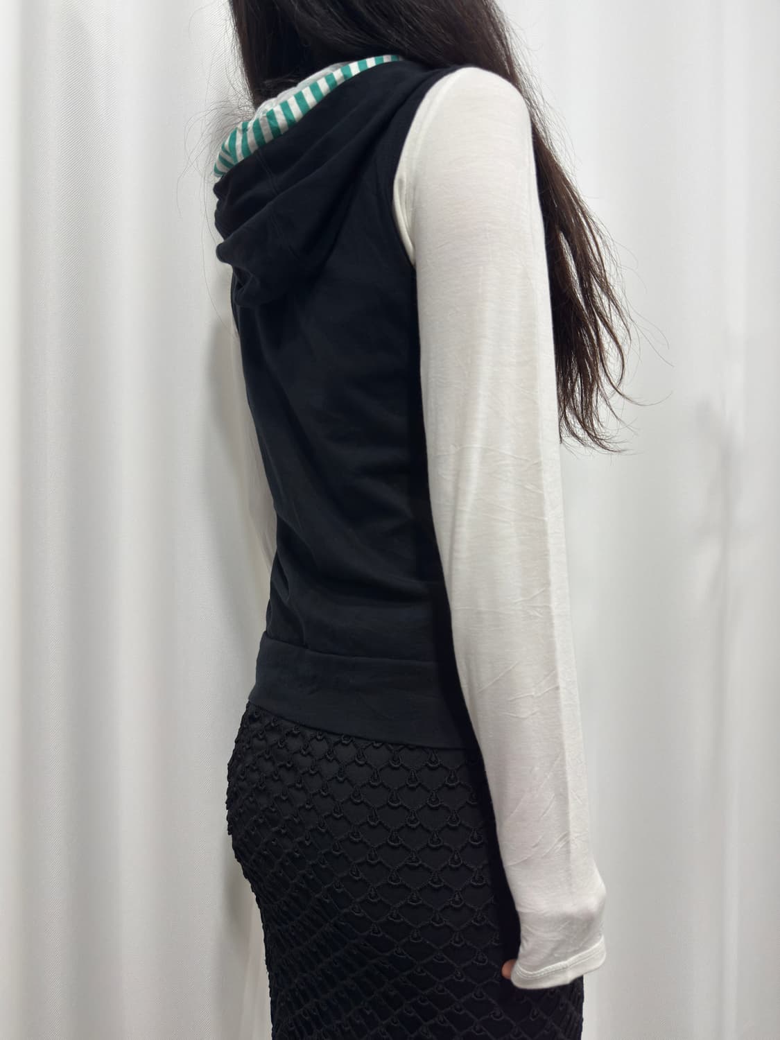 layered hood vest zipup 상품이미지6
