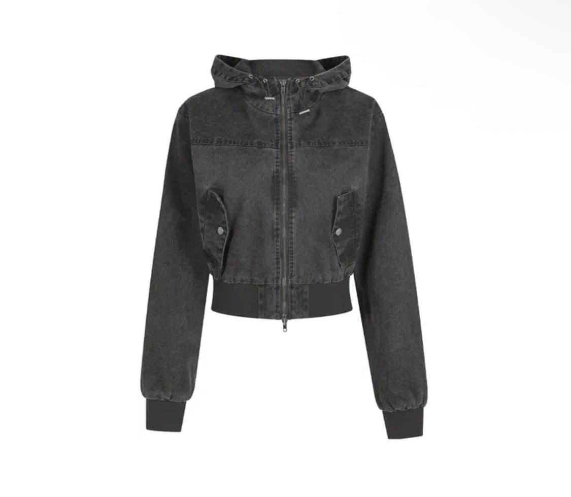 블랙업 훔프 코튼 워싱 후드 점퍼 차콜 상품이미지1