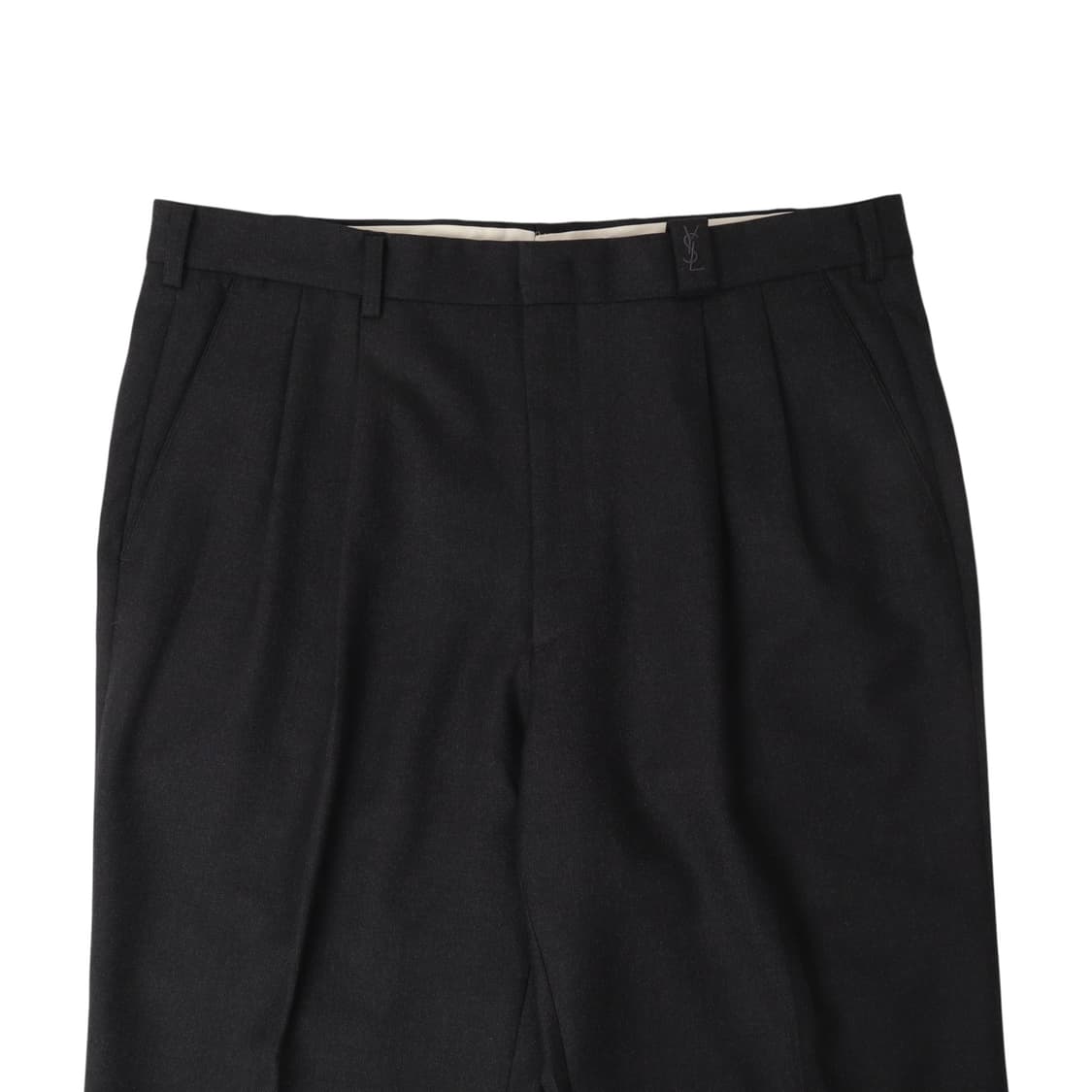 입생로랑 블랙 울 핀턱 트라우저 팬츠 상품이미지2