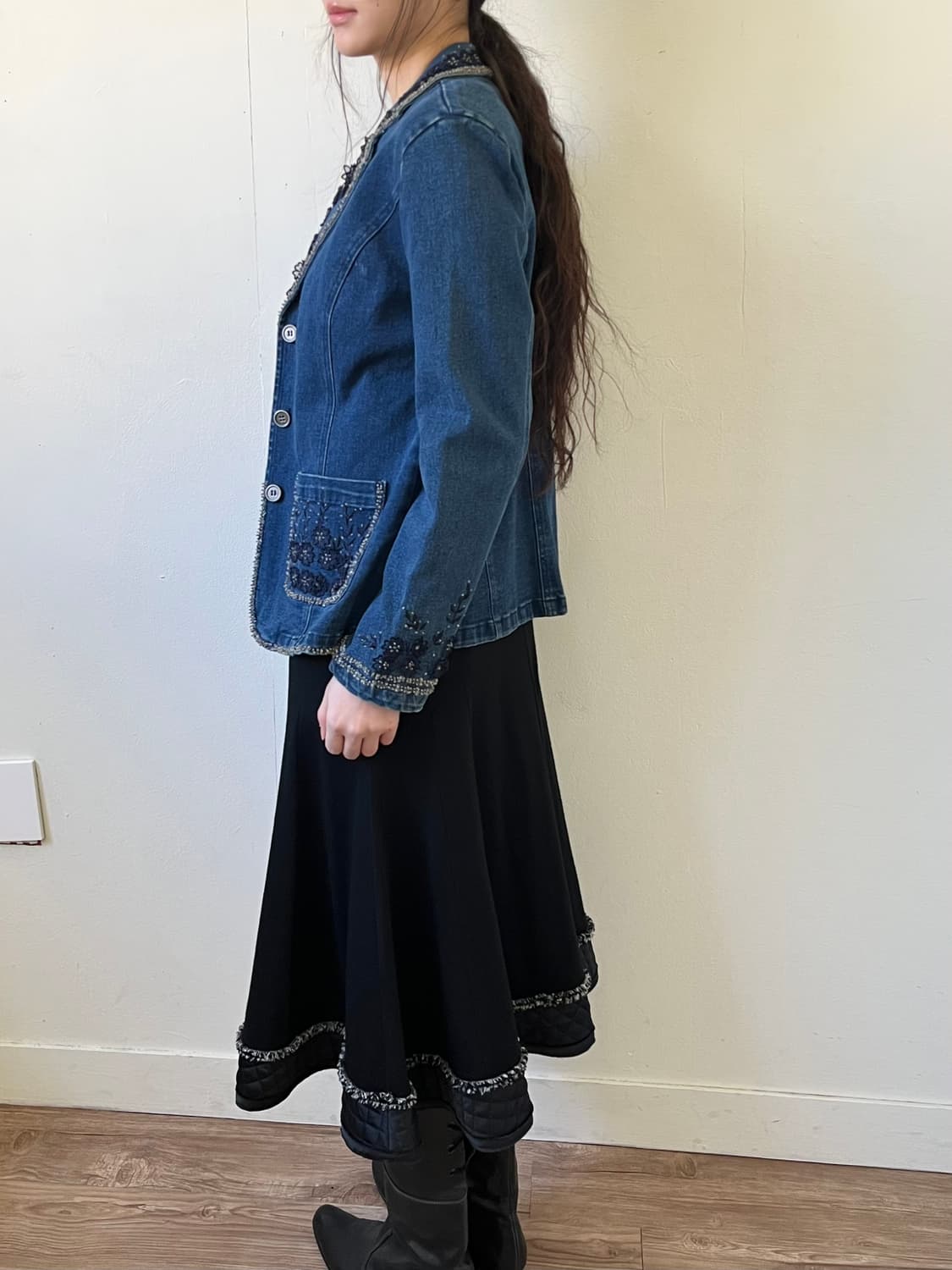 Otto 핸드 플라워 데님 자켓 상품이미지6