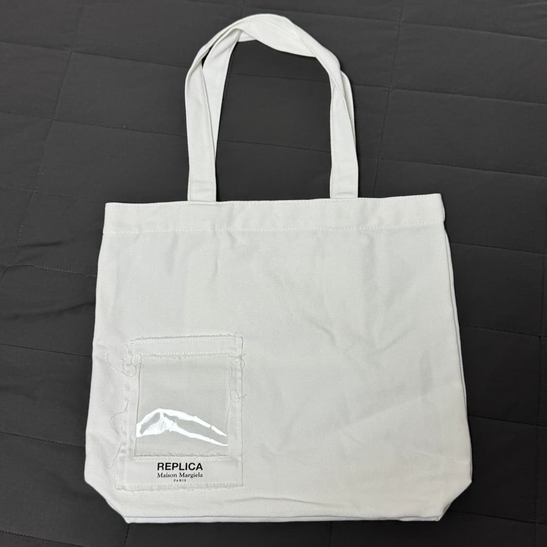 메종 마르지엘라 화이트 캔버스 토트백+파우치 새상품 상품이미지2