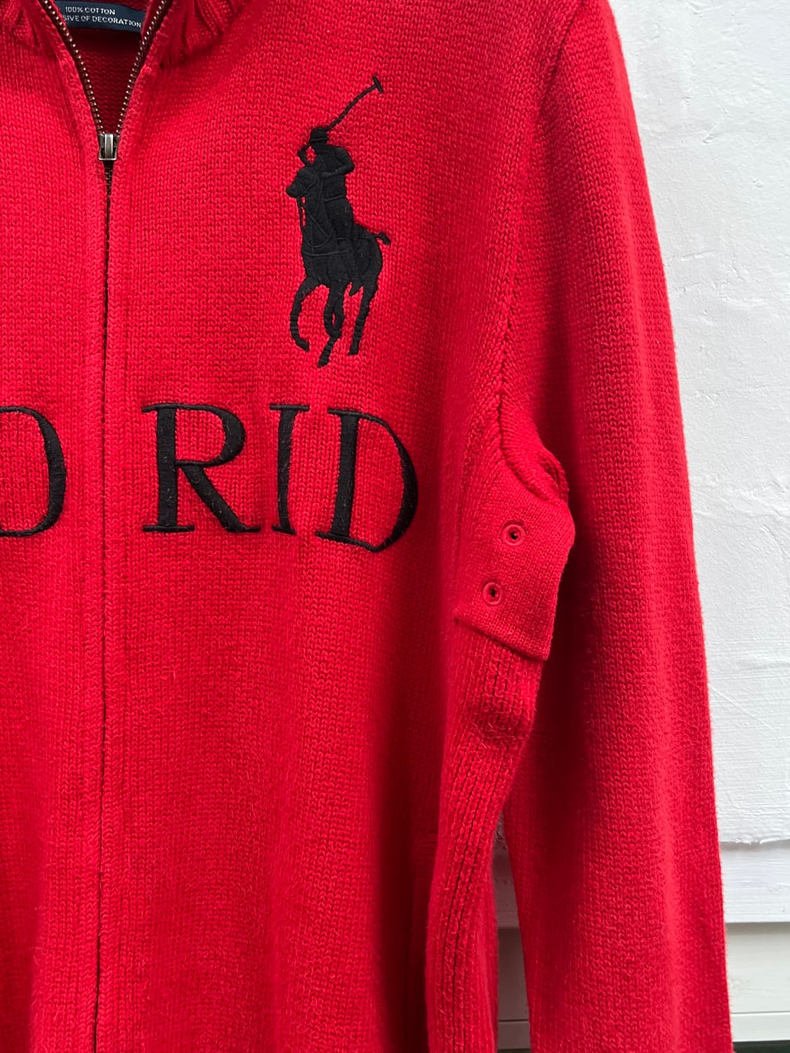 Polo Ralph Lauren 레드 니트 투웨이 집업 M 상품이미지4