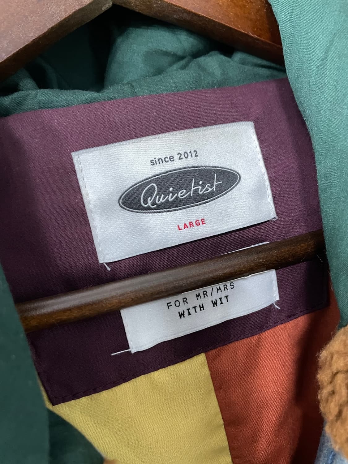 콰이어티스트 브라운 보아 플리스 데님 코듀로이 후드집업 상품이미지5