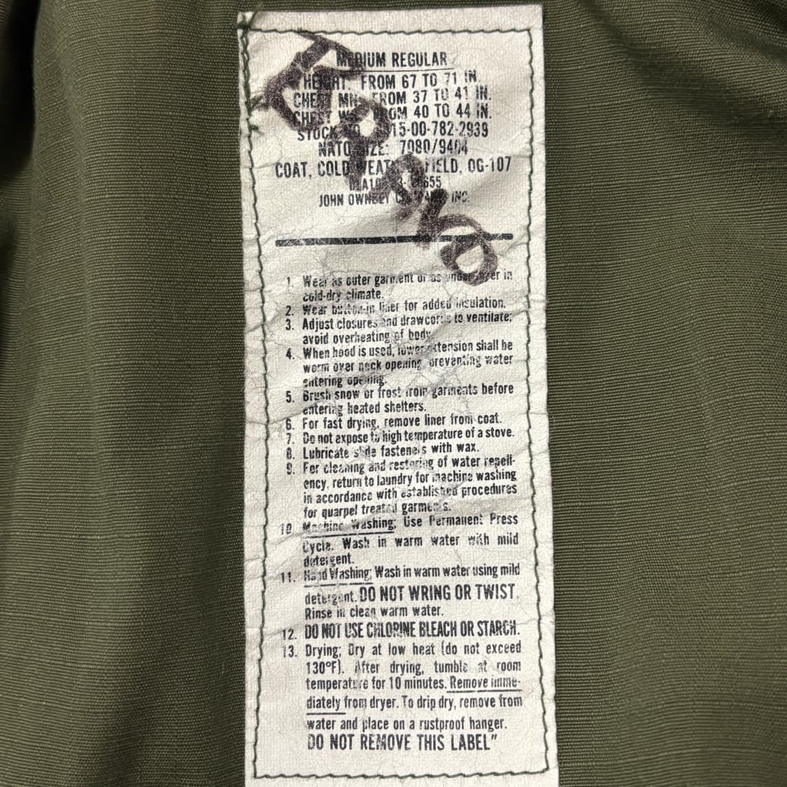 80s 오리지널 M65 필드자켓 3세대 M-R 상품이미지4