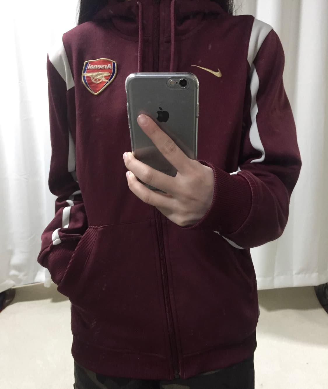 나이키 버건디 아스날 후드집업 상품이미지1