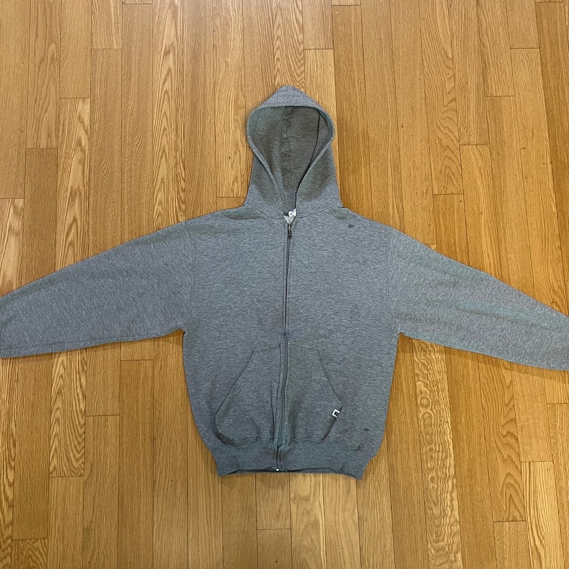 [M] 90s 빈티지 러셀 후드집업 그레이 상품이미지2