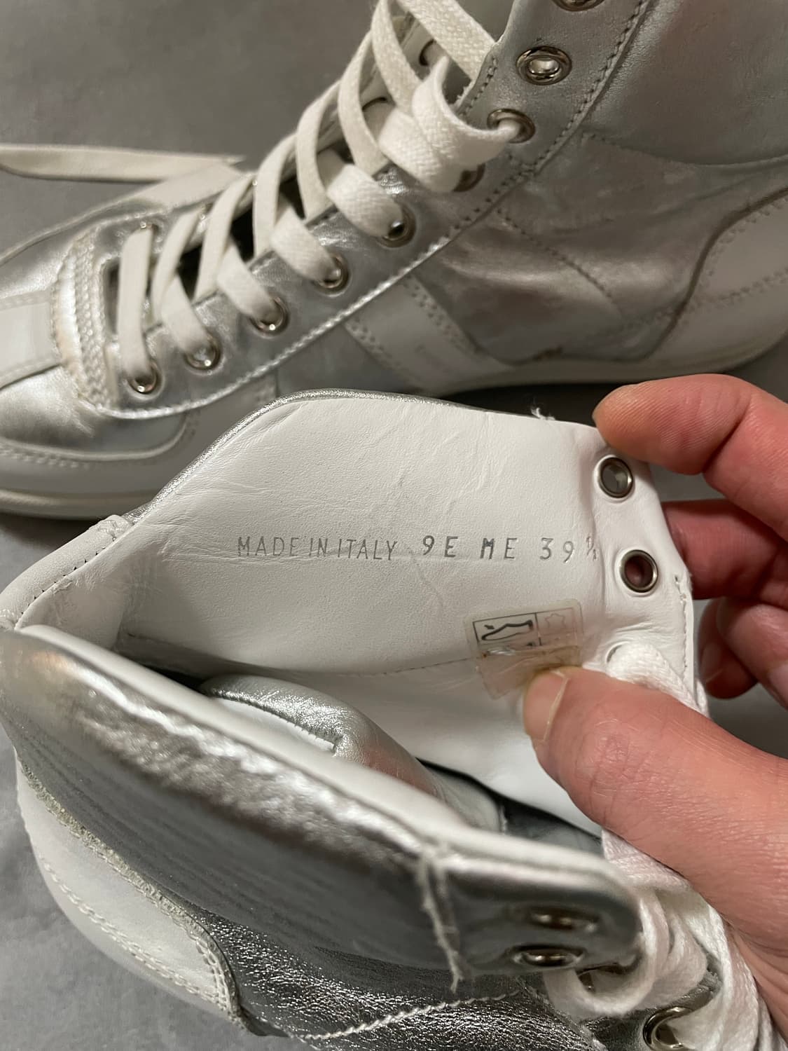 디올옴므 09ss 독일군 하이탑 실버 39.5 상품이미지3