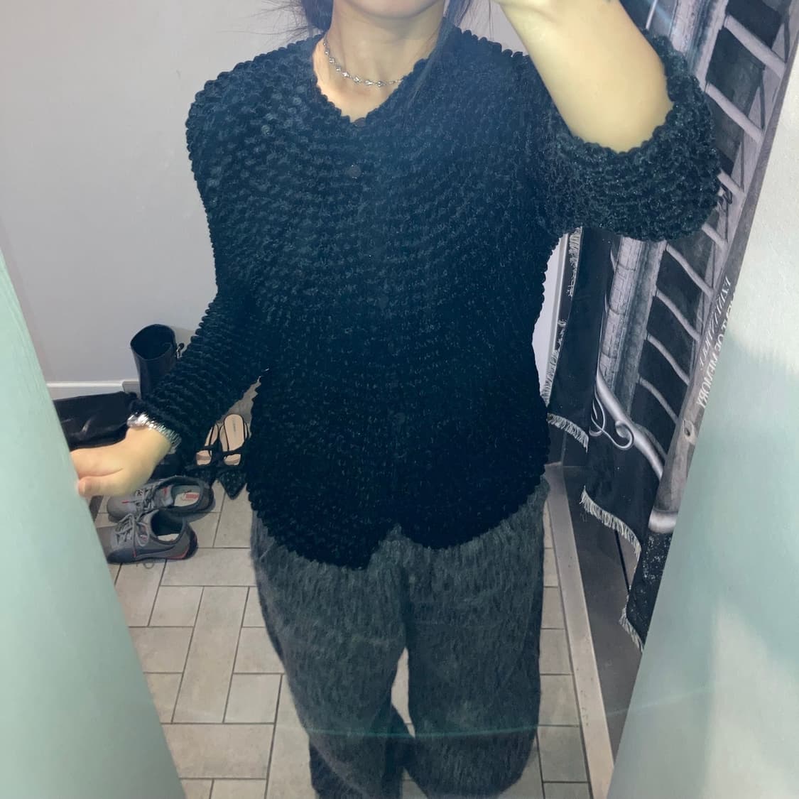 벨벳 팝콘 긴팔 가디건 상품이미지2