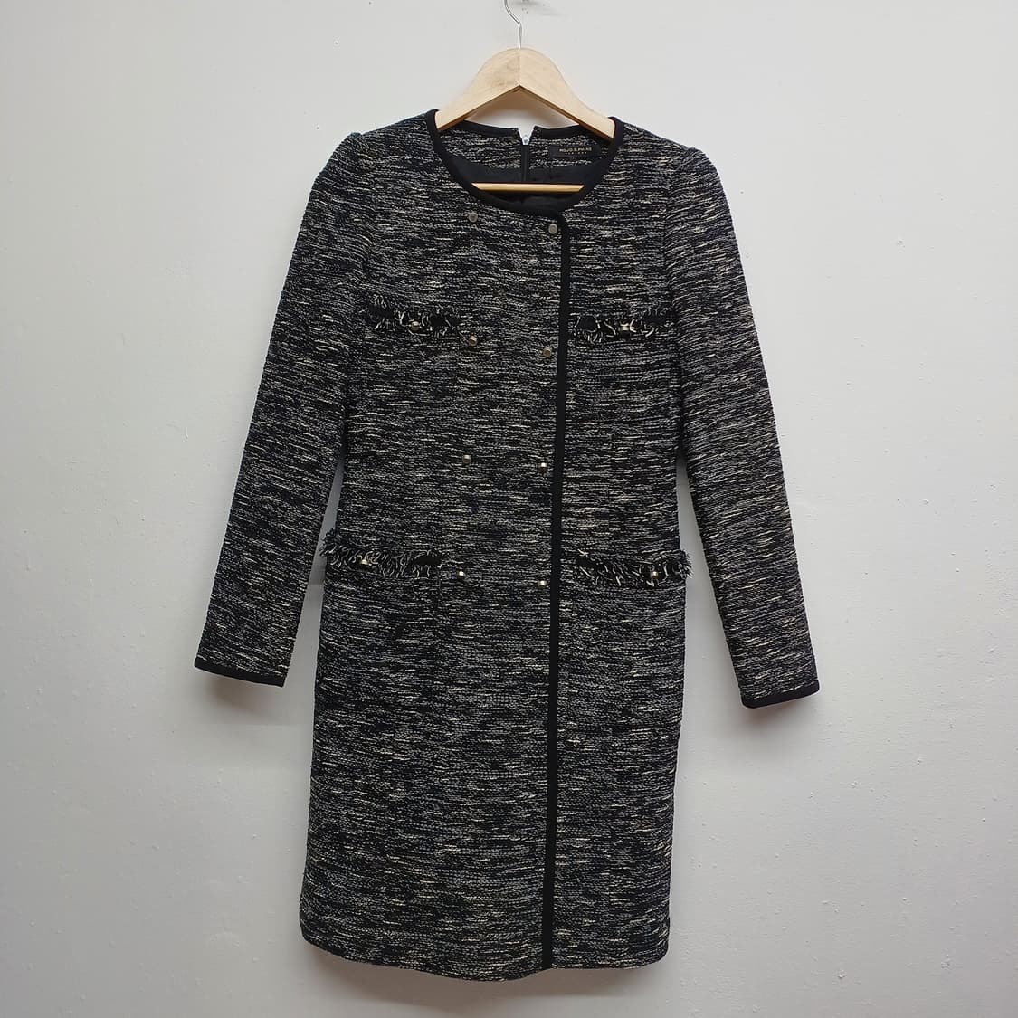 모조에스핀 뉴욕 트위드 노카라 롱 자켓  상품이미지1