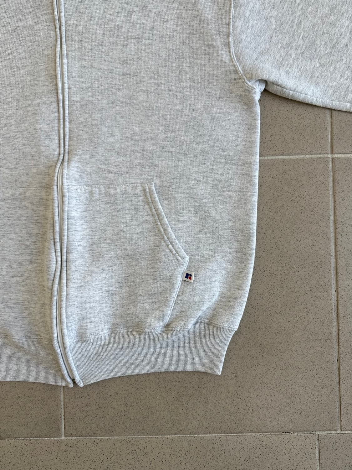 90s 빈티지 러셀 후드집업 밝은그레이 XL USA 상품이미지3
