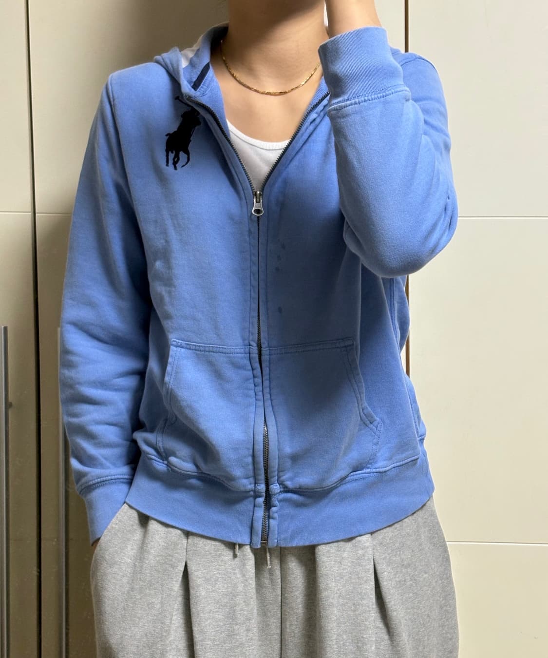 폴로 랄프로렌 빅포니 스카이블루 후드집업 상품이미지1