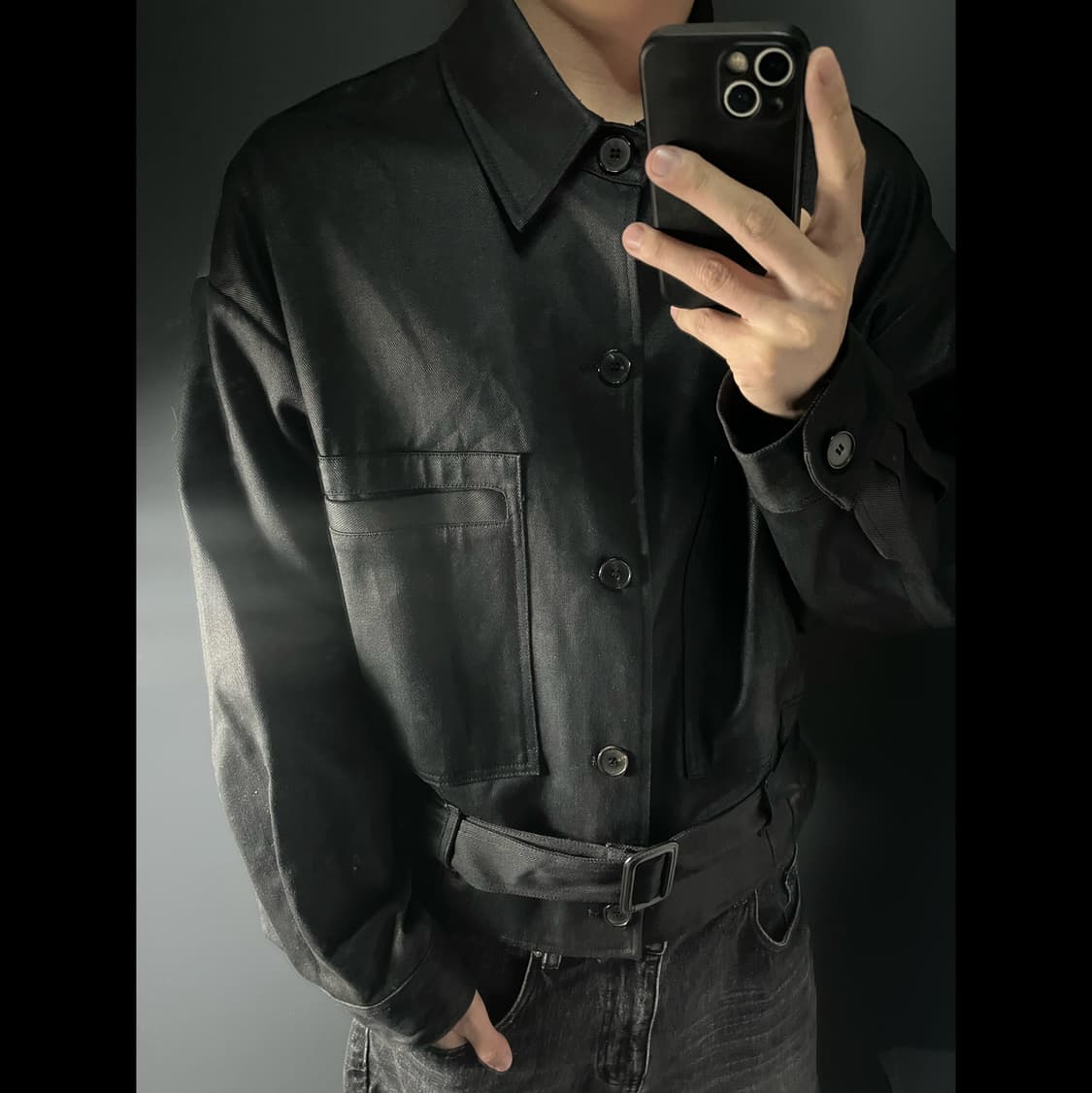 MAISON MINED 메종미네드 코팅 데님 트러커 상품이미지1