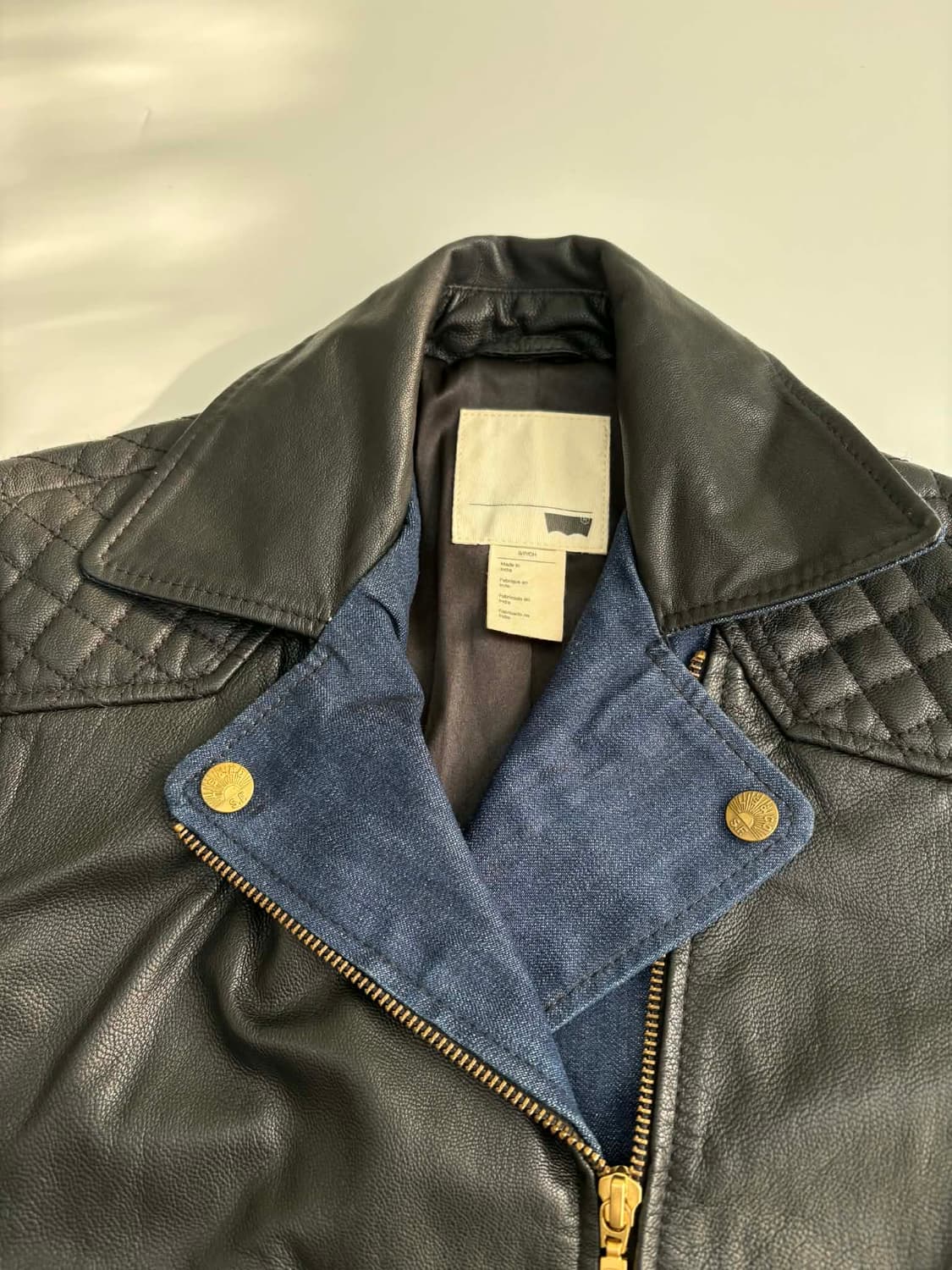 [S] 리바이스 염소 가죽 퀄팅 여성 라이더 자켓 상품이미지5