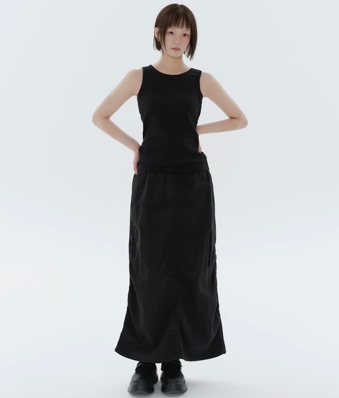 무신사 스탠다드 나일론 파라슈트 스커트 블랙 XS 상품이미지1