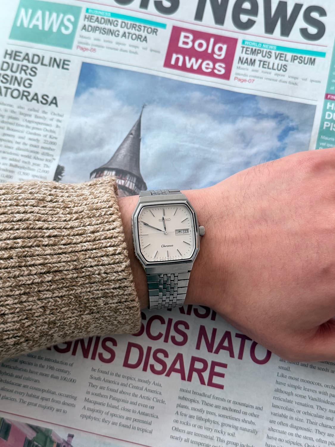 Seiko 세이코 Chronos 스퀘어 데이-데이트 상품이미지6