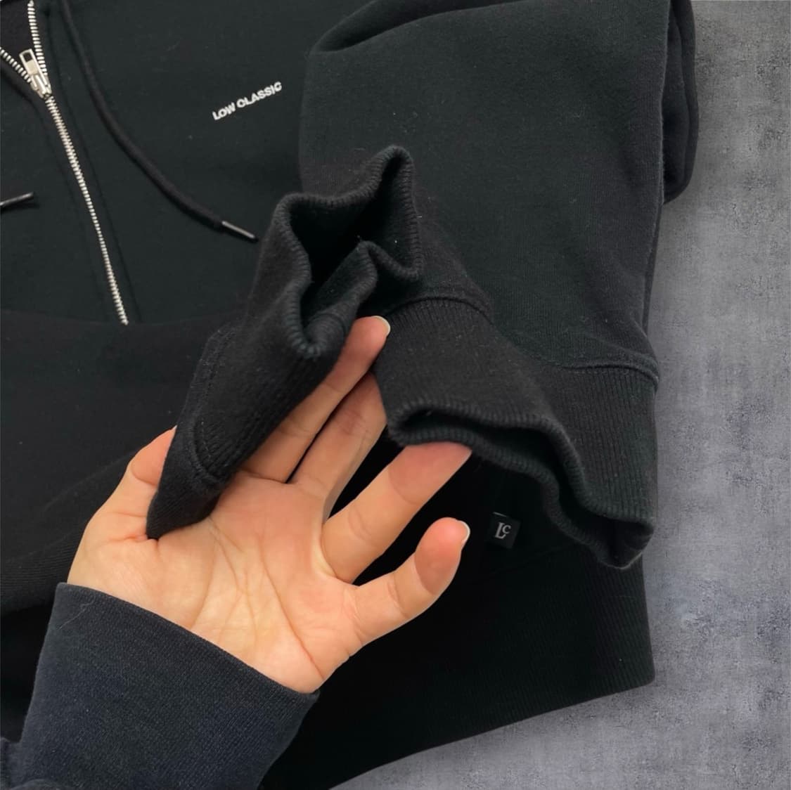 로우클래식 Low classic 블랙 기모 후드집업 M 상품이미지5