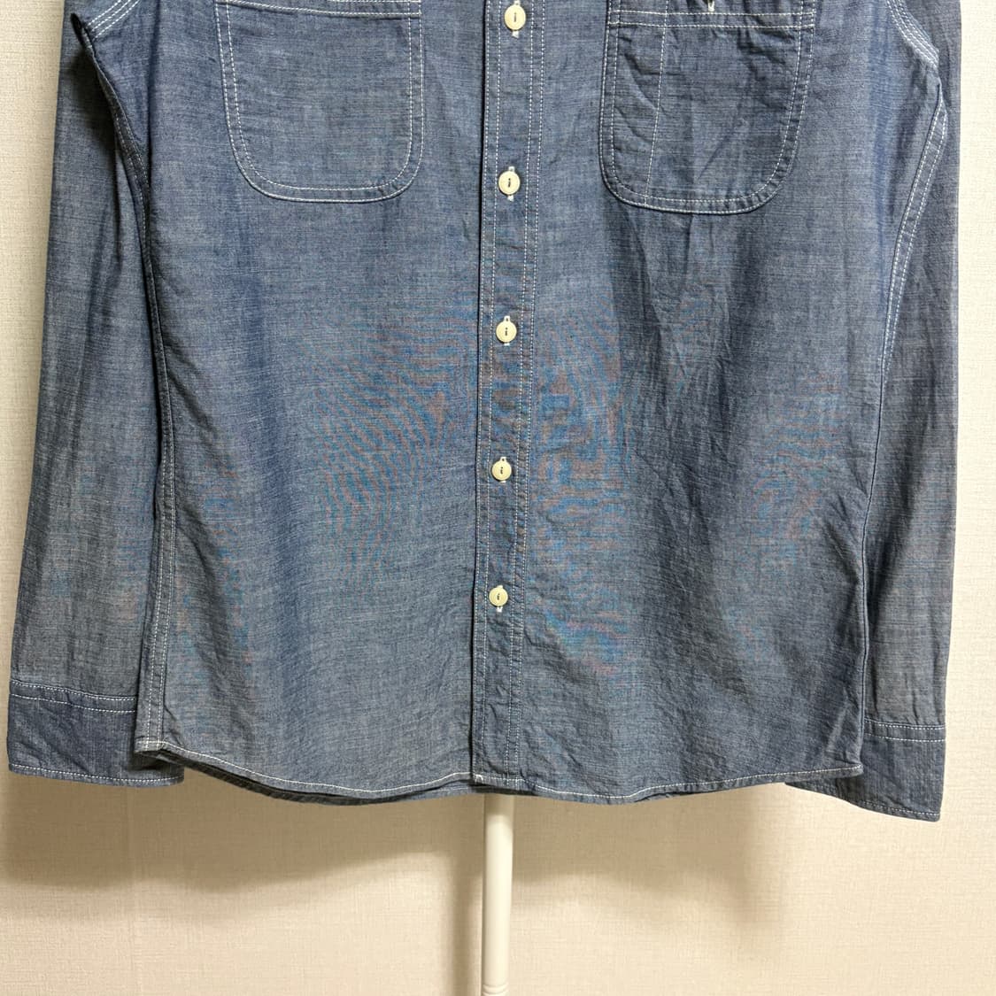 유니클로 샴브레이 워크셔츠 / 진청, M 상품이미지3