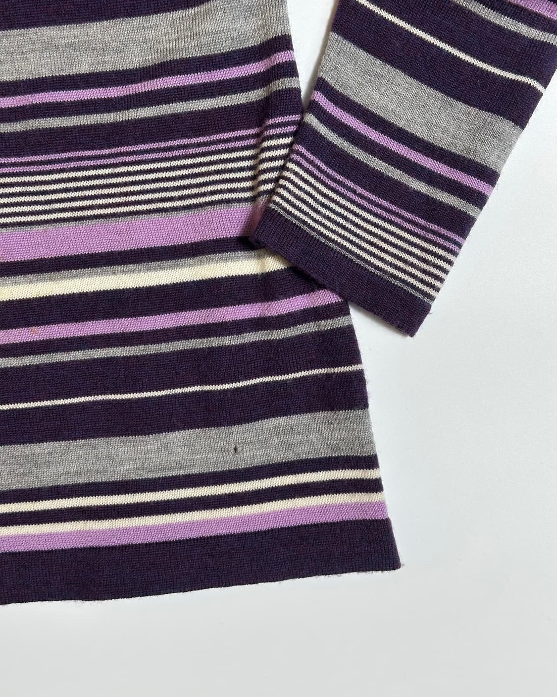 퍼플 스트라이프 레이어드 티셔츠 상품이미지6