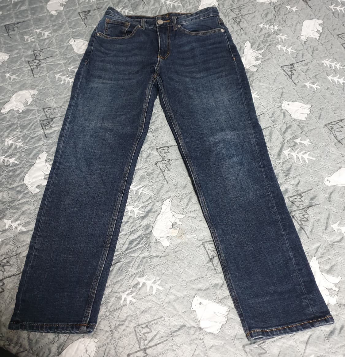 스파오 크롭 스판 데님팬츠 다크인디고 (30) 상품이미지1