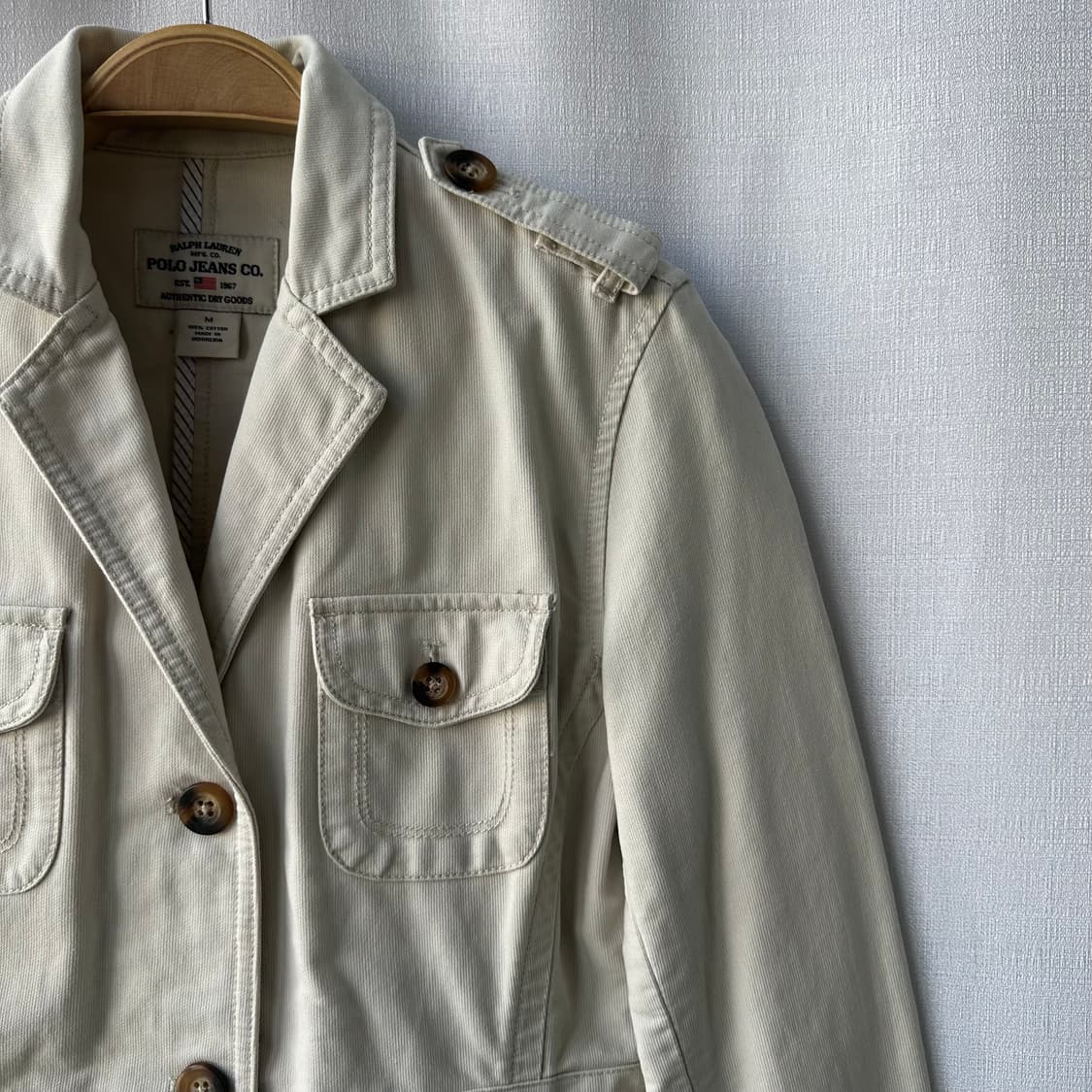 랄프로렌 폴로 진스 코튼 자켓 베이지 M 상품이미지3