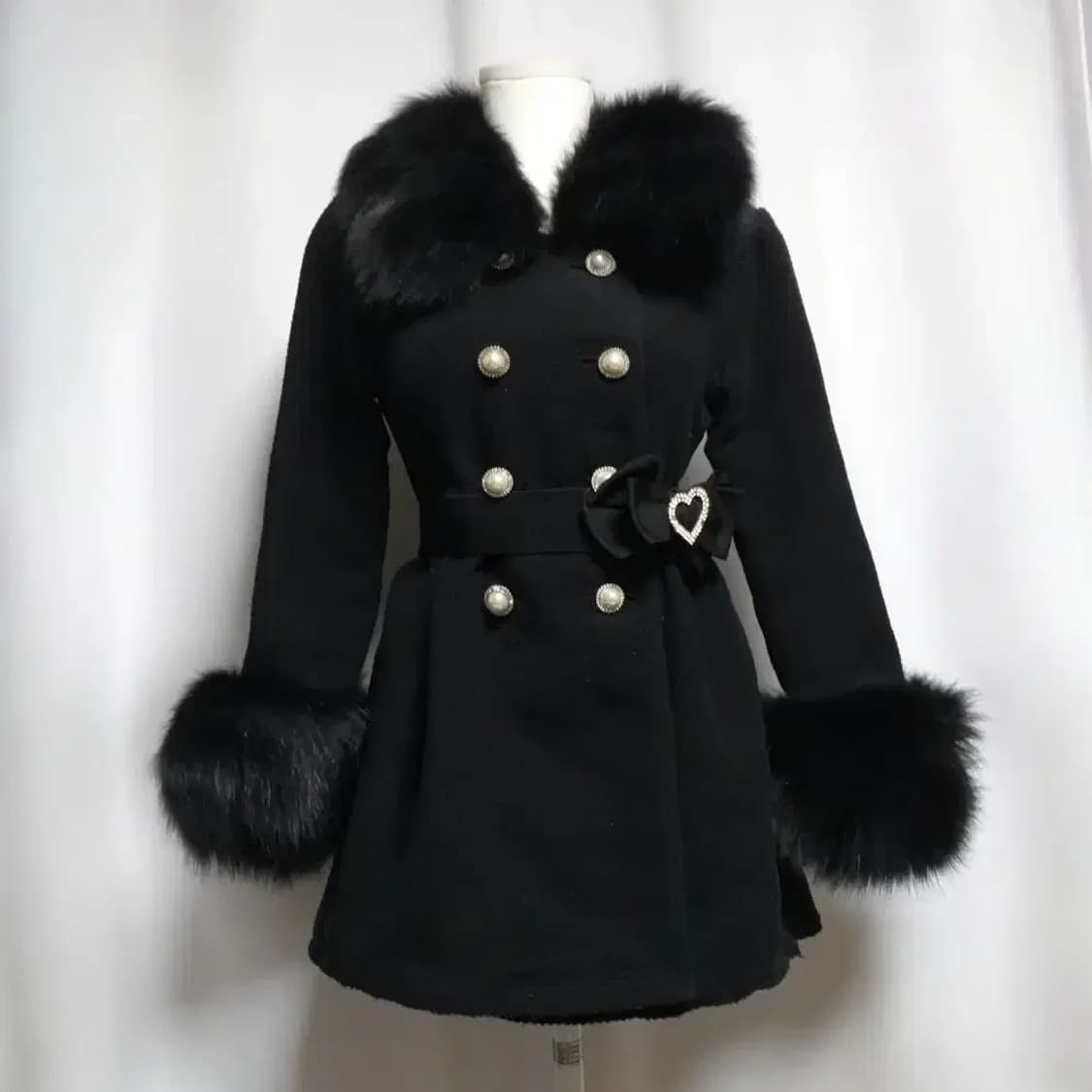 일본 빈티지 퍼코트 고스로리타 펑크 고딕 y2k 양지뢰 양산형 겨울 상품이미지1