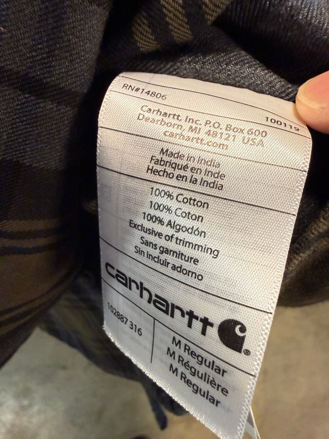 L 칼하트 CARHARTT 허바드 플래넬 체크 셔츠 카키 상품이미지6