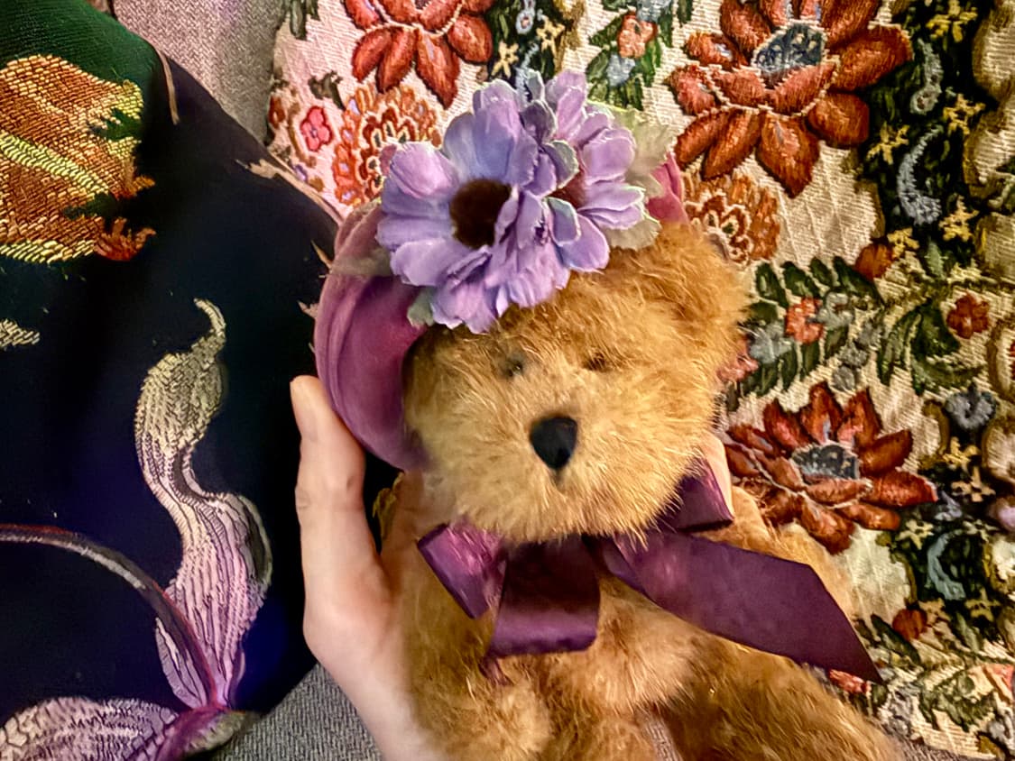 보이즈베어 관절테디베어 빈티지 꽃모자 아가곰 곰돌이 곰인형 상품이미지3