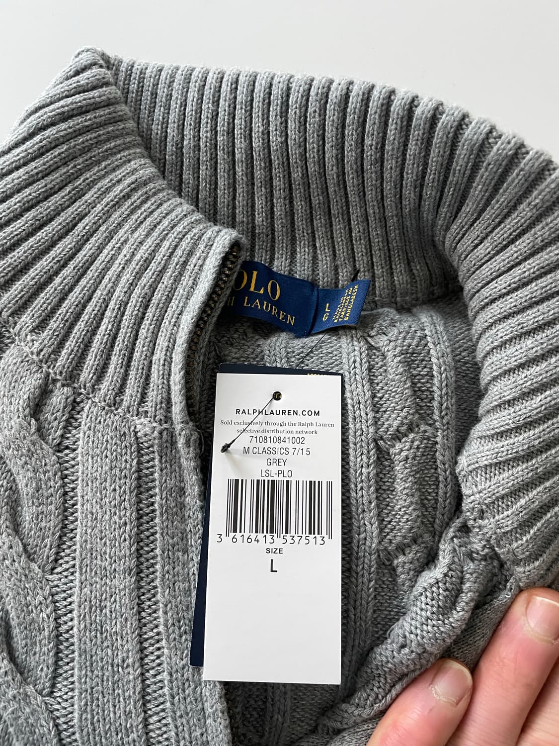 폴로 신형 케이블 니트 반집업 L 상품이미지3