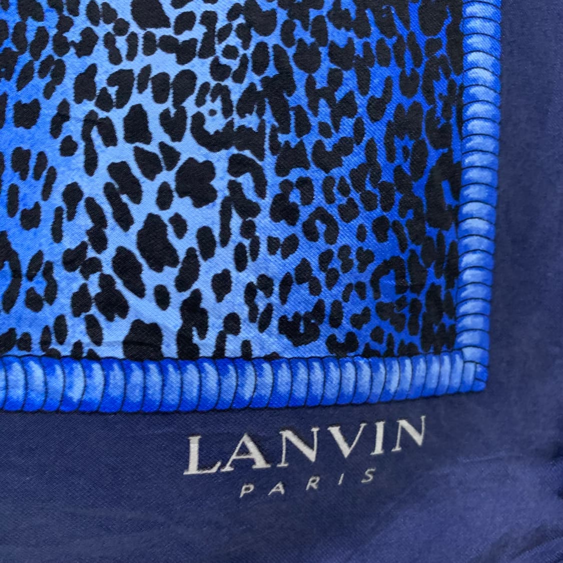LANVIN 랑방 스카프 블루 호피 레오파드 앤틱 엔틱 정품 이태리빈티지 상품이미지2
