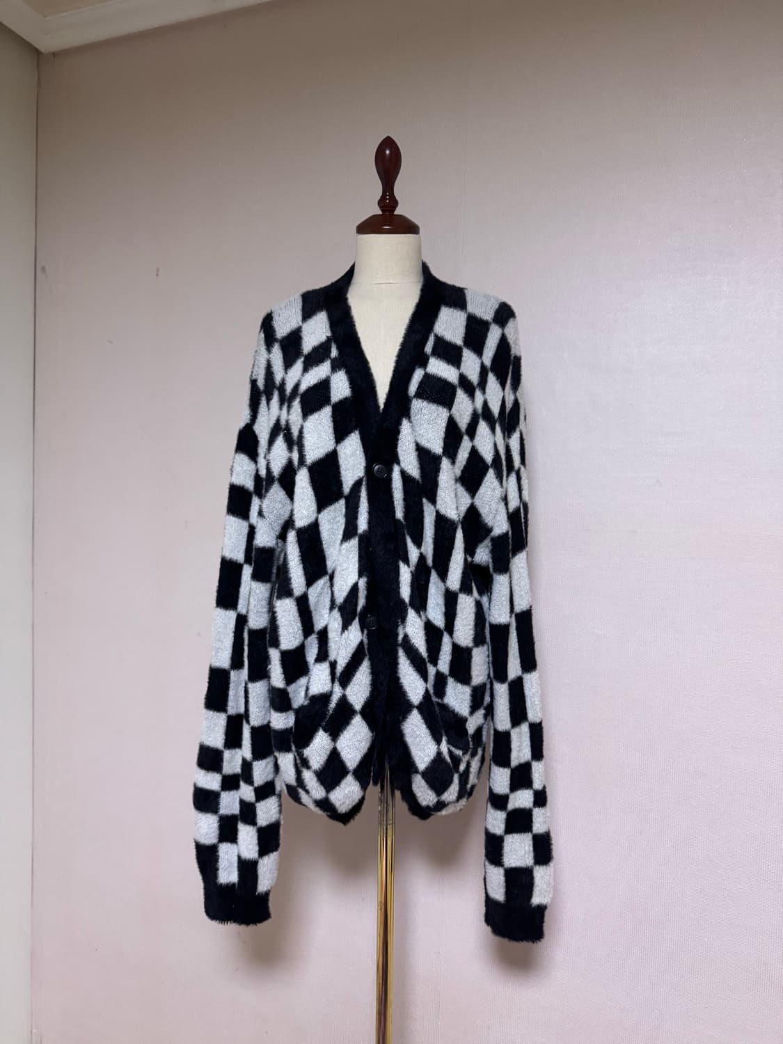 StandAlone 체크보드 가디건 블랙 라지 상품이미지1