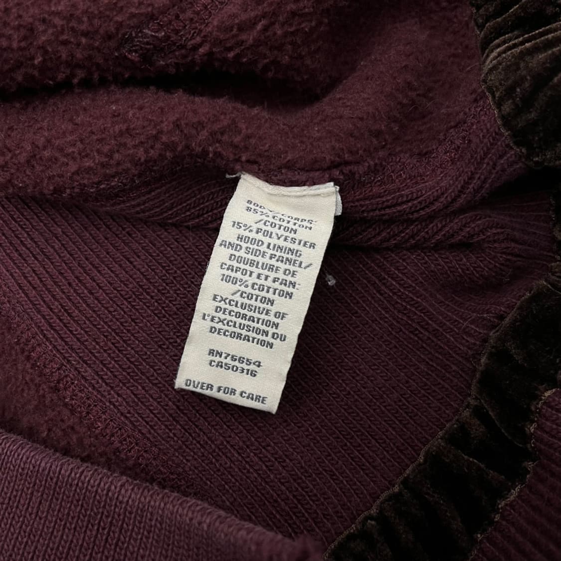 아베크롬비 센터패치 버건디 후드 S 상품이미지6