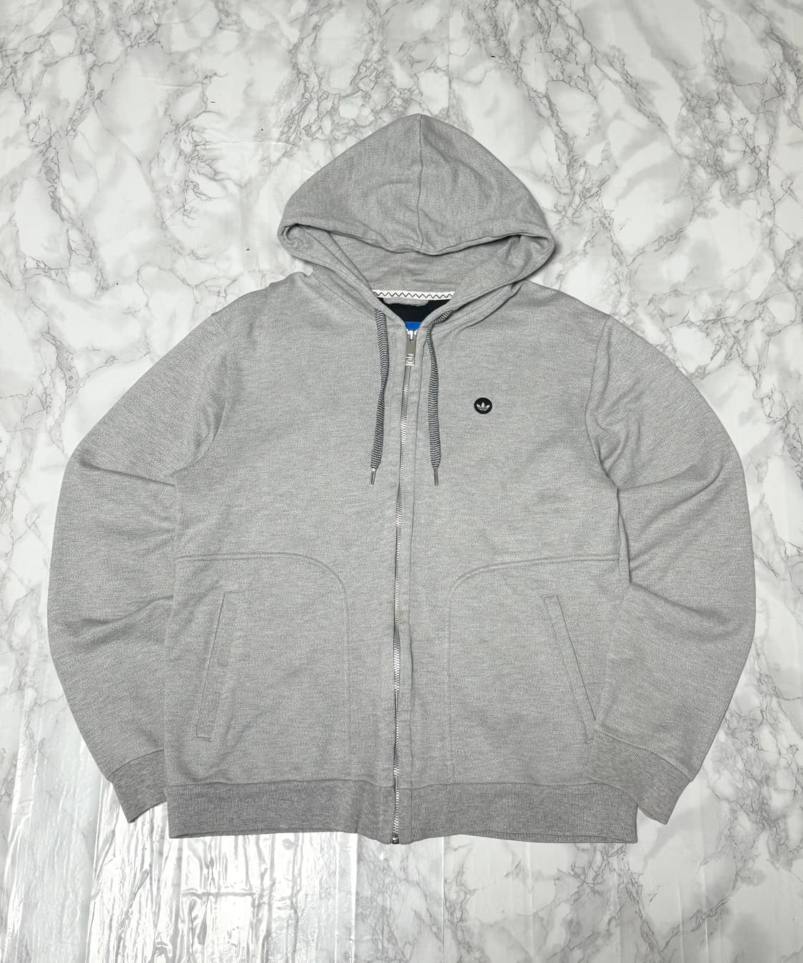 아디다스 삼선 라이트그레이 후드집업 자켓 상품이미지2