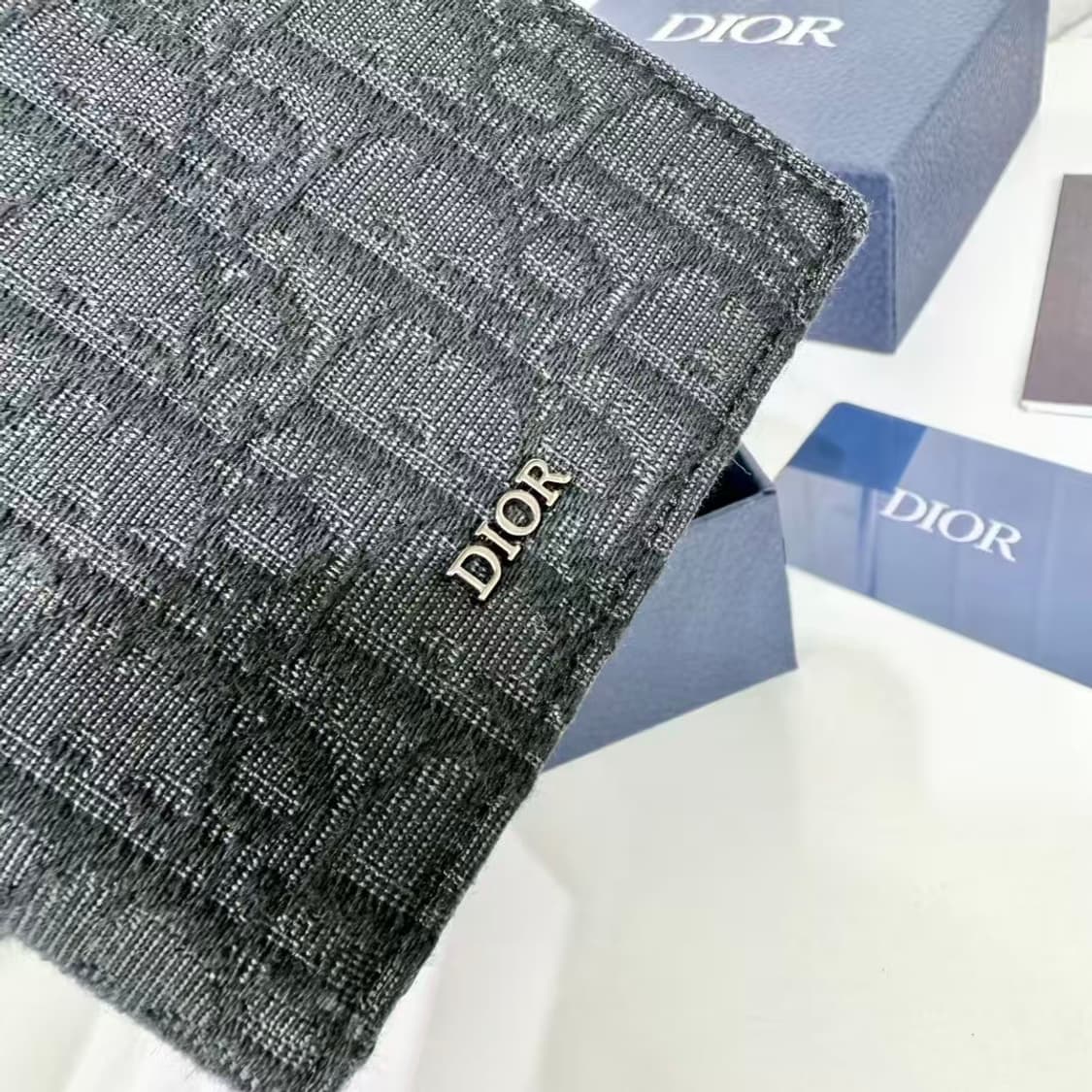 디올 컴팩트 코인 지갑 & 블랙 디올 오블리크 자카드 상품이미지4