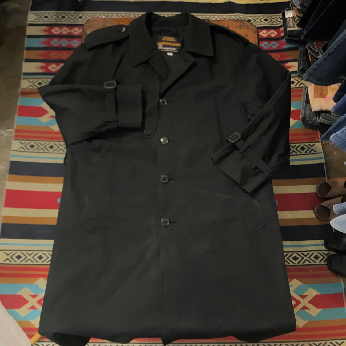 런던 포그 블랙 맥시 롱 트렌치코트 남성 102 105 여성 오버핏 상품이미지1