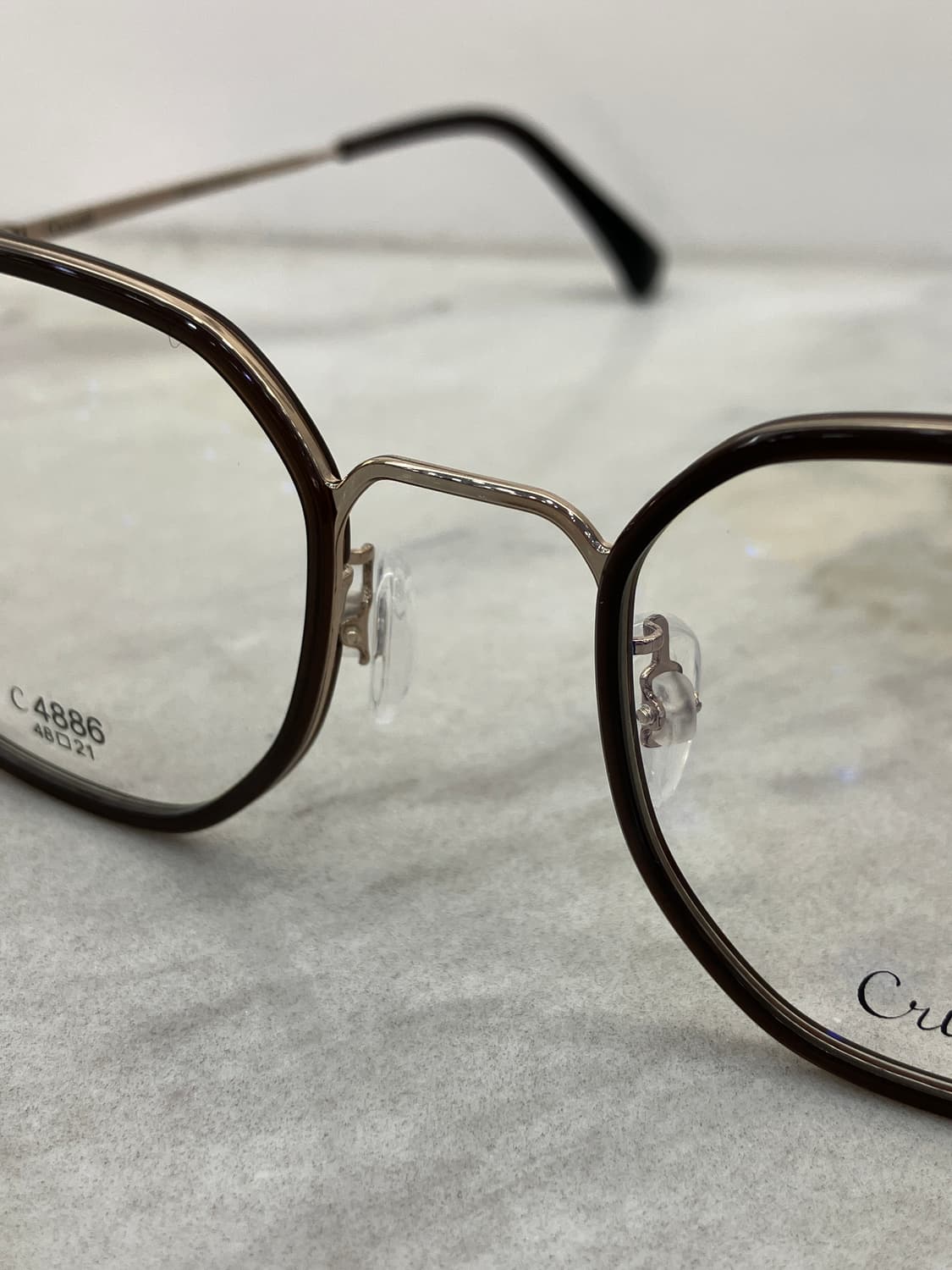 크루세이드 Crusade 골드 브라운 솔텍스 소프트 스퀘어 메탈테 안경 상품이미지5