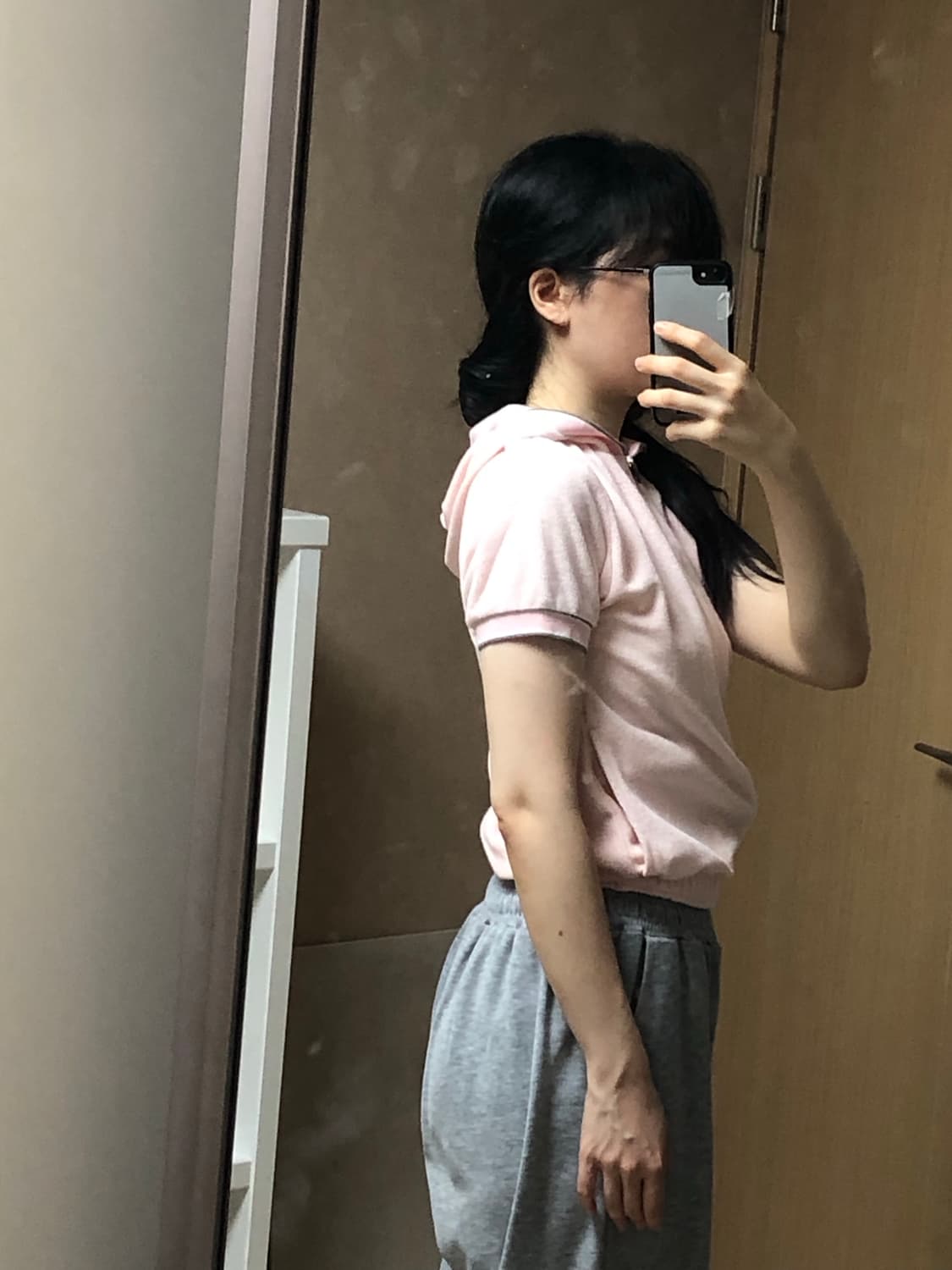 XS 딸기우유 핑크 테리 푸마 반팔 져지 후드집업 자켓 빈티지 푸마 상품이미지6