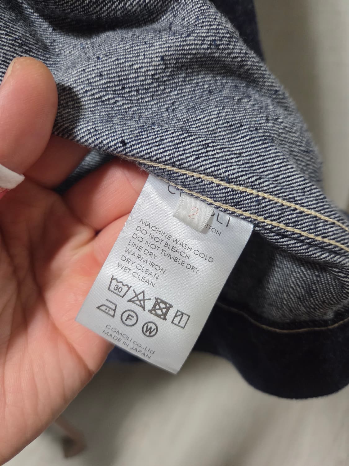 24aw 코모리 데님자켓 네이비 2사이즈 상품이미지5