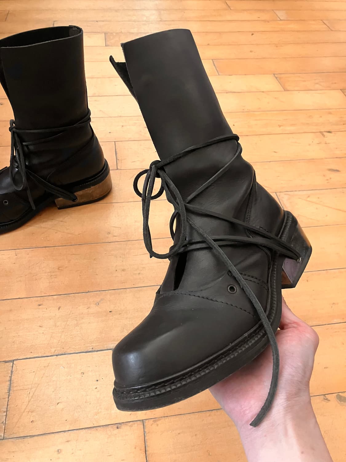 bikkembergs 비캠버그 메탈 레이스 스루 힐 메가 롱부츠 41  상품이미지2