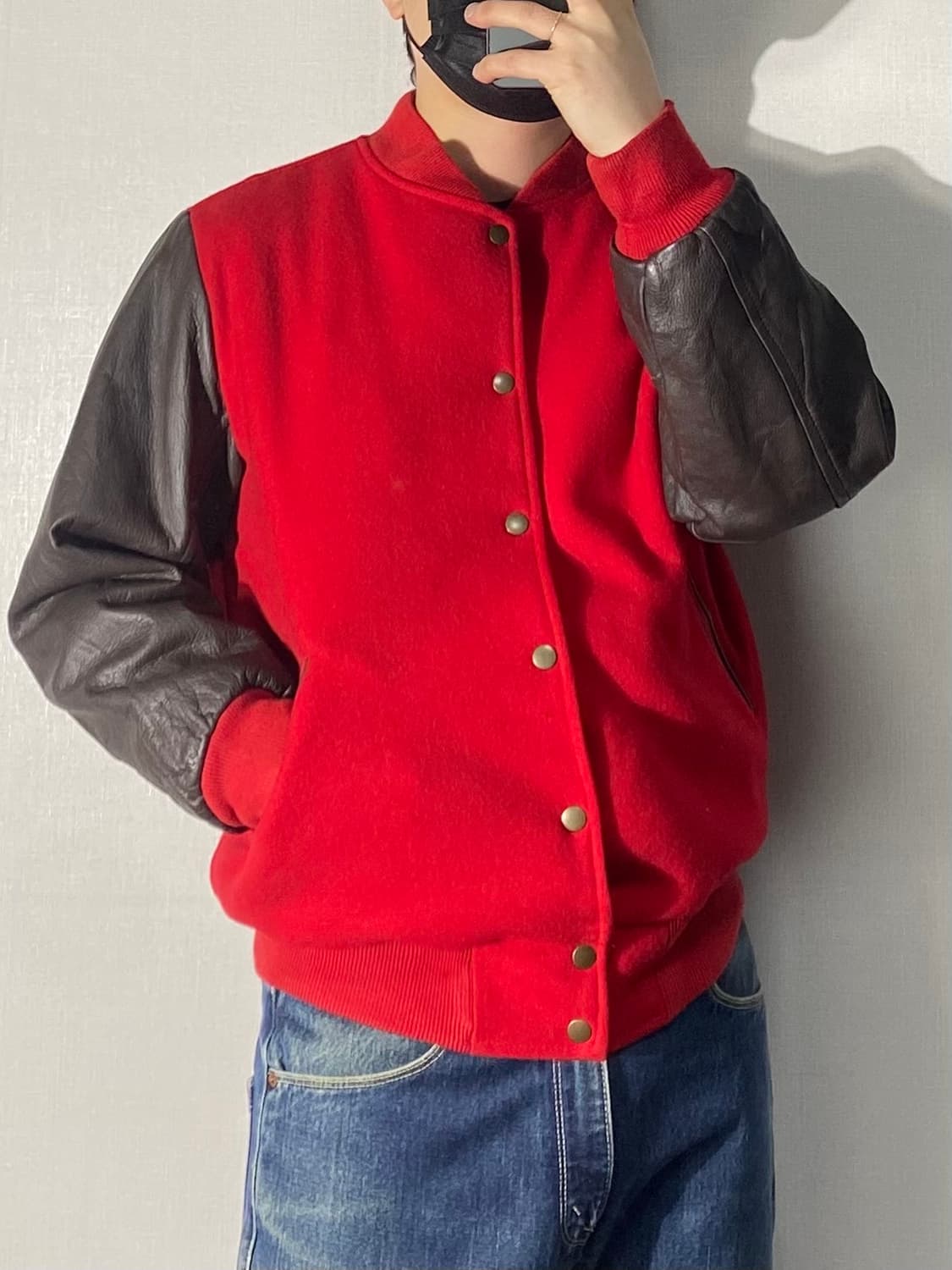 [L] 90s MAYSON GREY 울 레더 바시티 자켓 상품이미지7