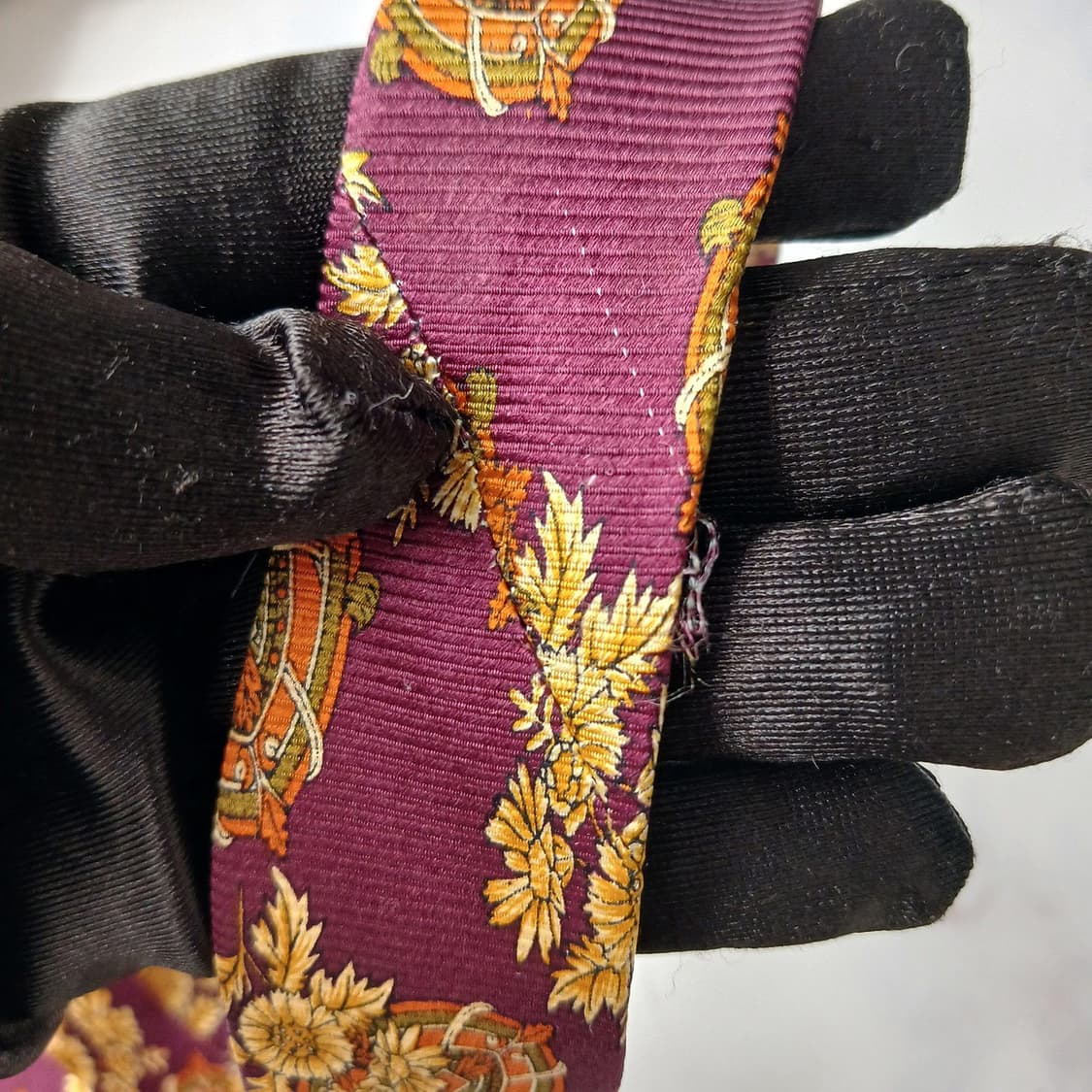 크리스찬디올 와인 플로럴 오너먼트 패턴 넥타이 9.5cm A등급 E950 상품이미지10