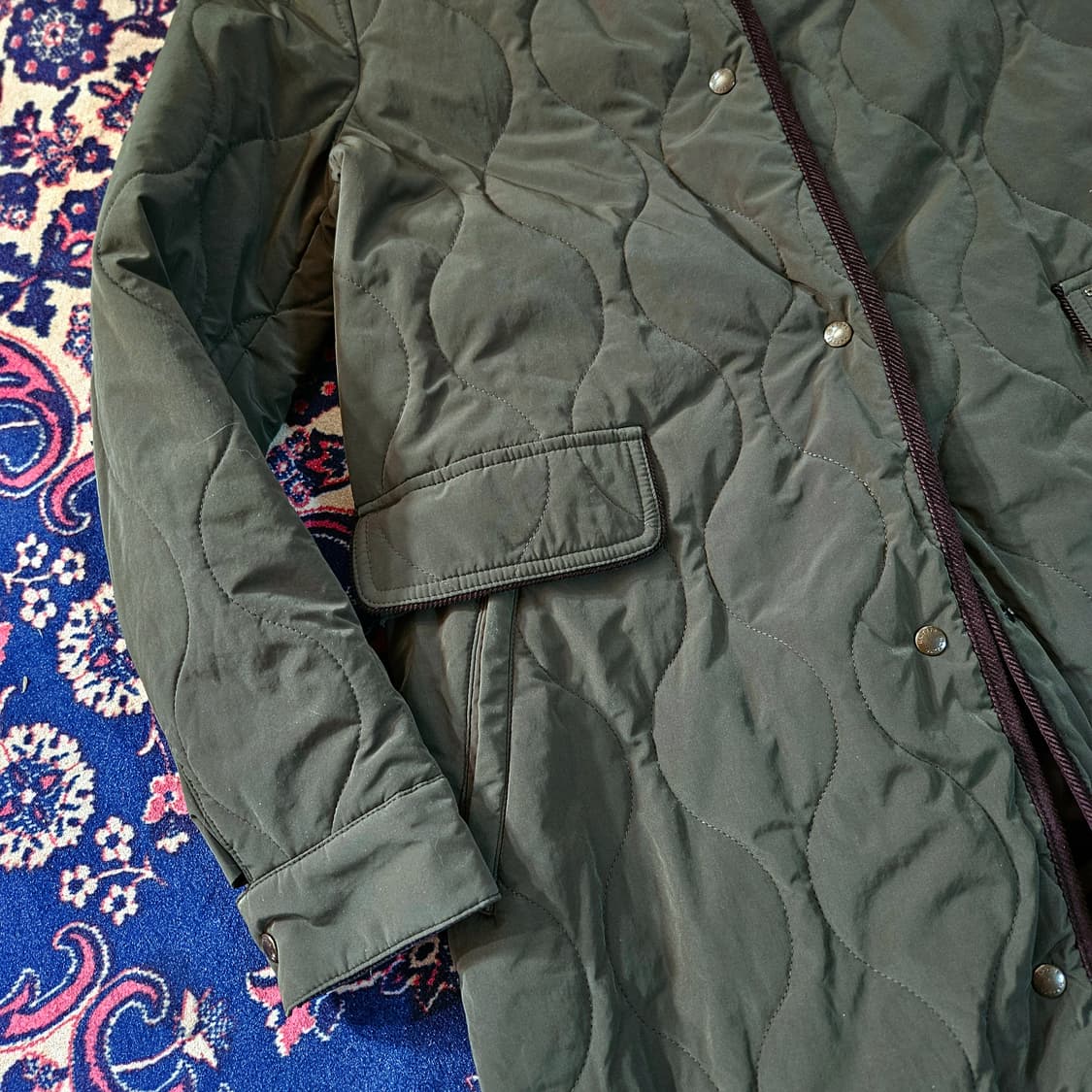 헤지스(HAZZYS) 코듀로이 카라넥 퀄팅 코트 90size 상품이미지5