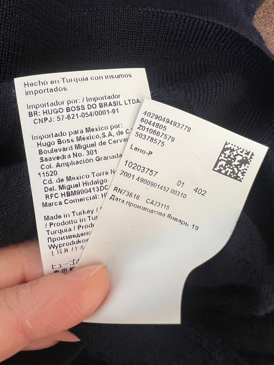 휴고보스 남성 네이비 라나버진울 라운드니트 상품이미지8