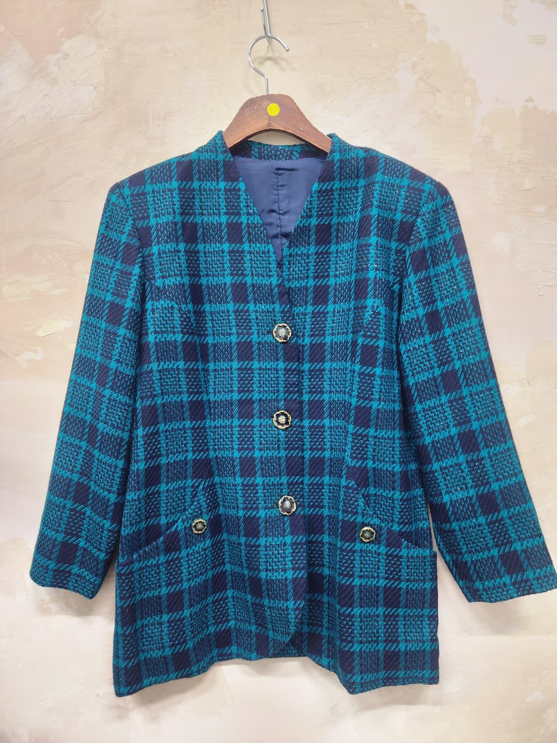 일본빈티지 울 체크 자켓 상품이미지1