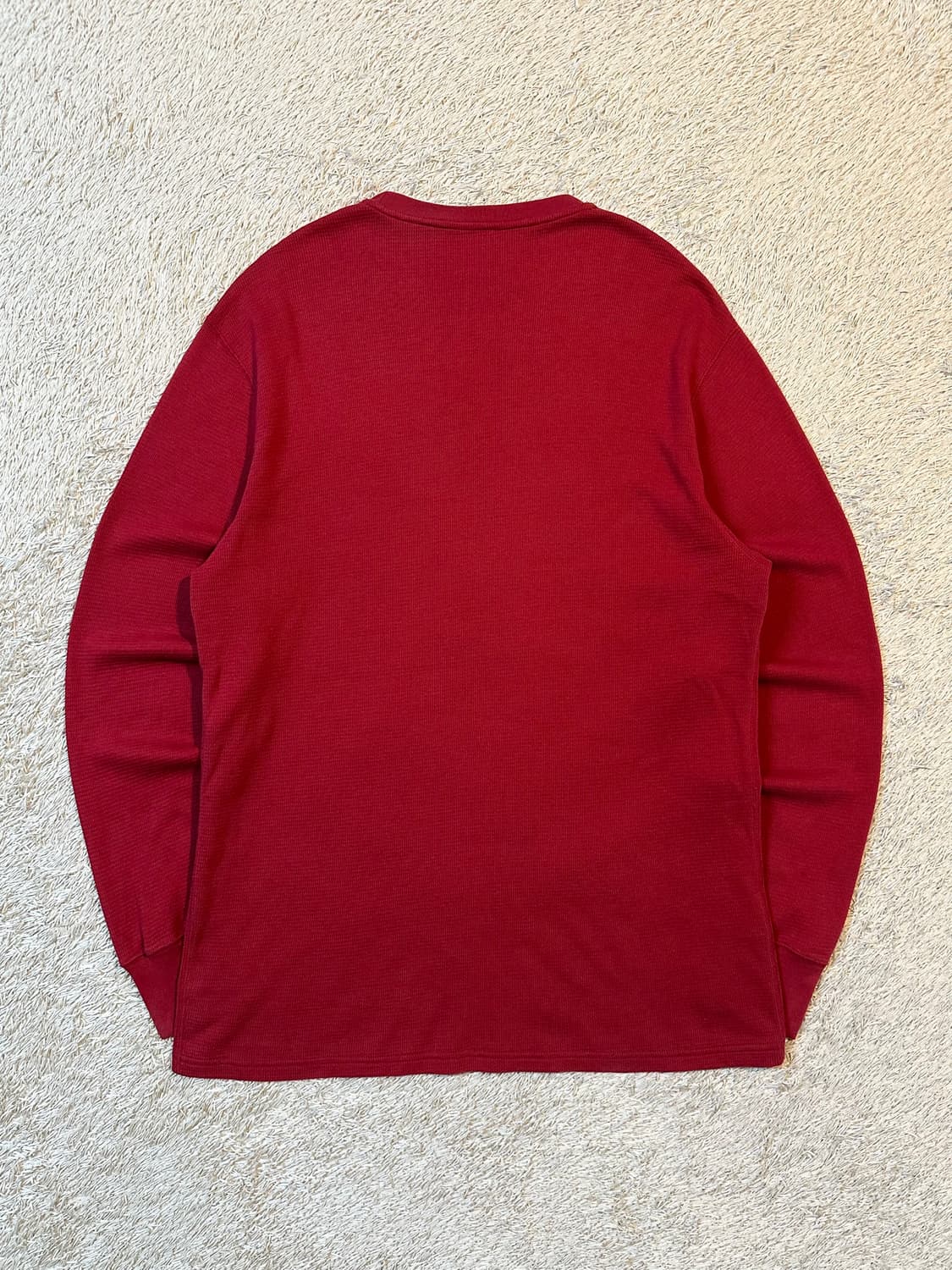 폴로 랄프로렌 POLO 와플 니트 롱슬리브 긴팔 버건디 상품이미지3