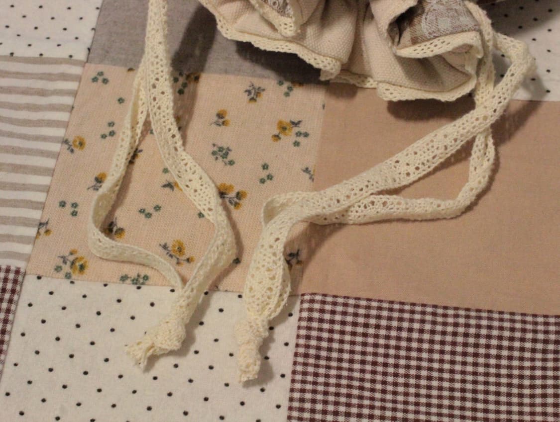 핸드메이드 패치워크 무늬 레이스 스트링 파우치 상품이미지8